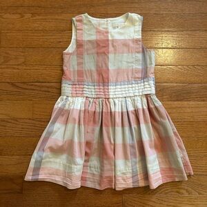 Burberry Children Pink and Gray Plaid Sleeveless Dress